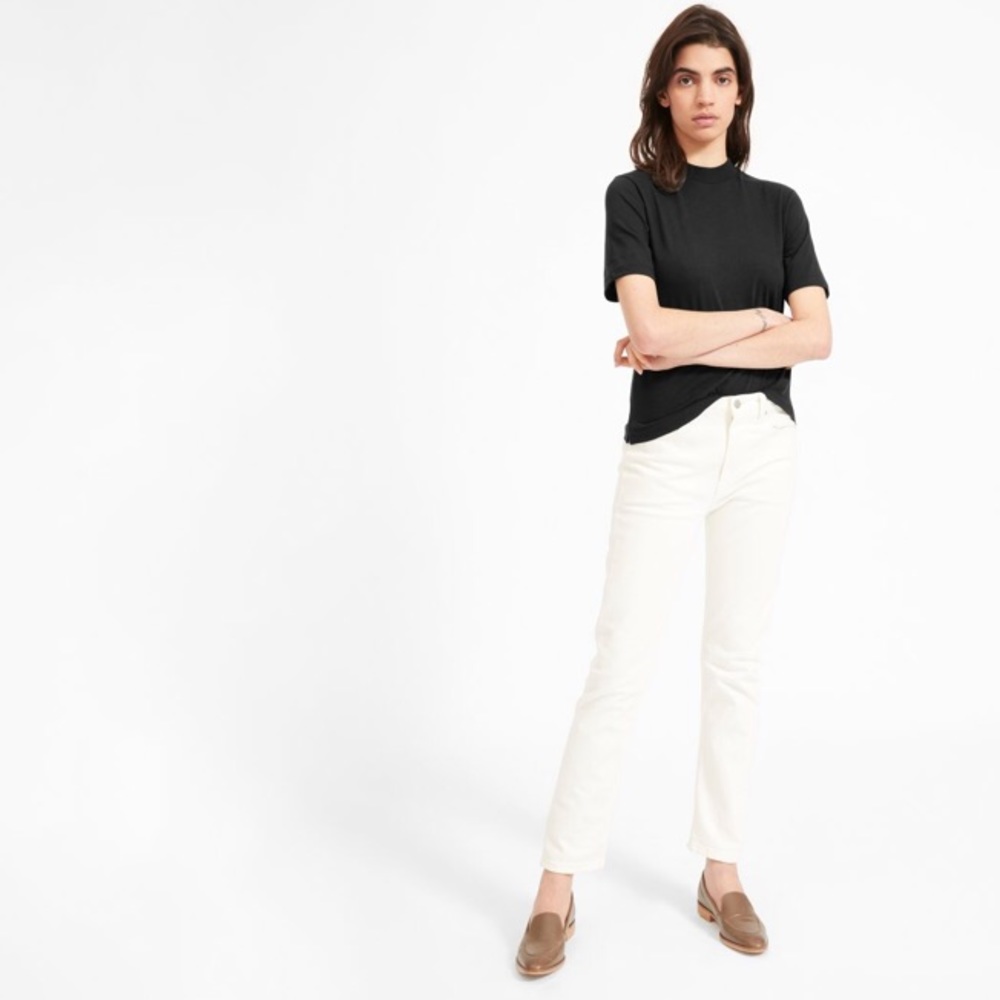 Everlane black mock neck t shirt size L worn once!